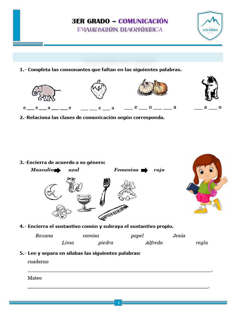 Ejercicios de Comunicación 3er Grado | PDF