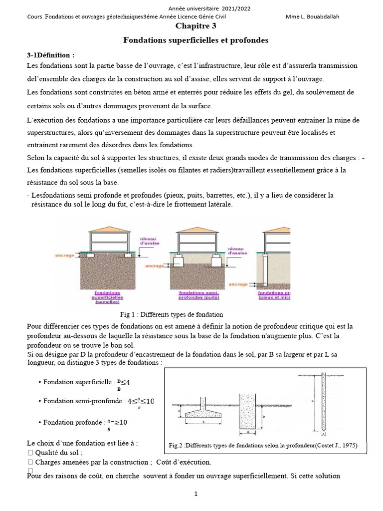 Types de fondations en génie civil | PDF | Fondation (construction ...