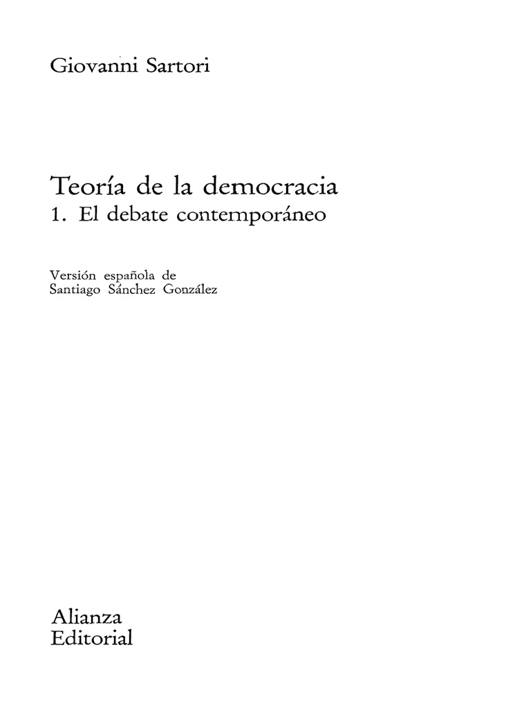 Teoria de La Democracia 1 El Debate Contemporaneo | PDF