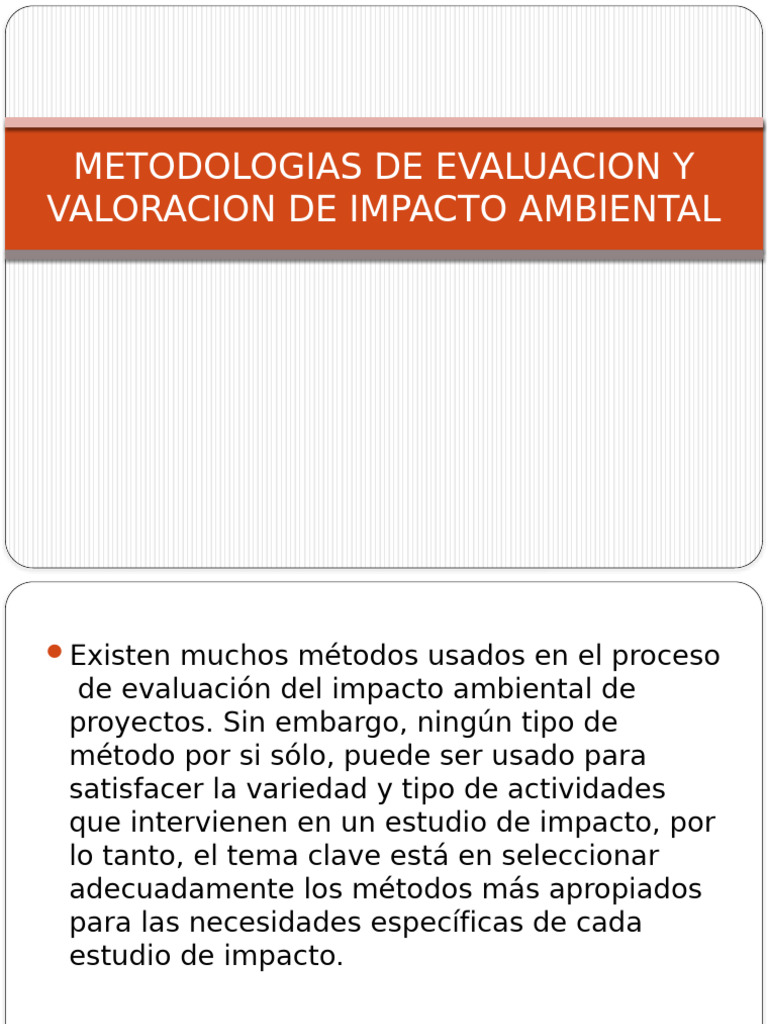 Metodologias de Evaluacion y Valoracion de Impacto Ambiental | PDF ...
