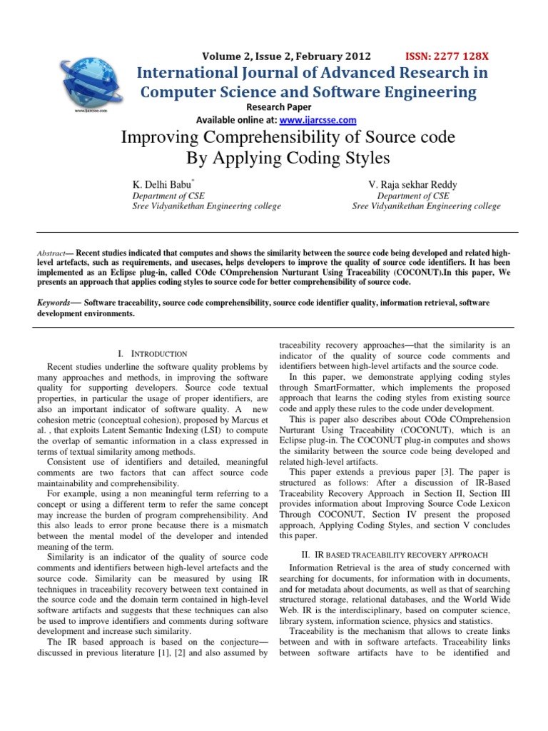 Improving Comprehensibility of Source Code by Applying Coding Styles ...