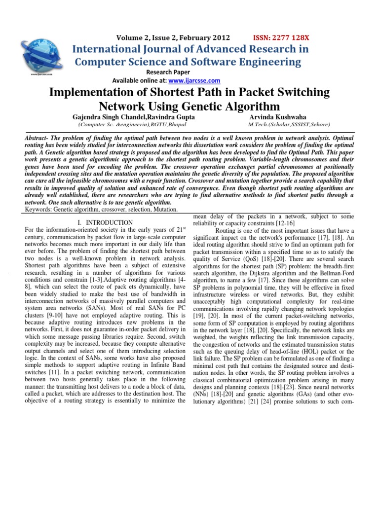 Implementation of Shortest Path in Packet Switching Network Using ...