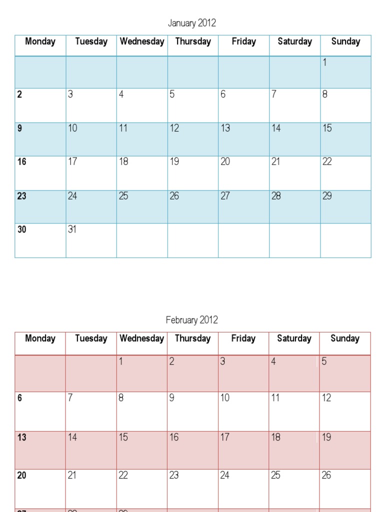 Table Calendar | PDF