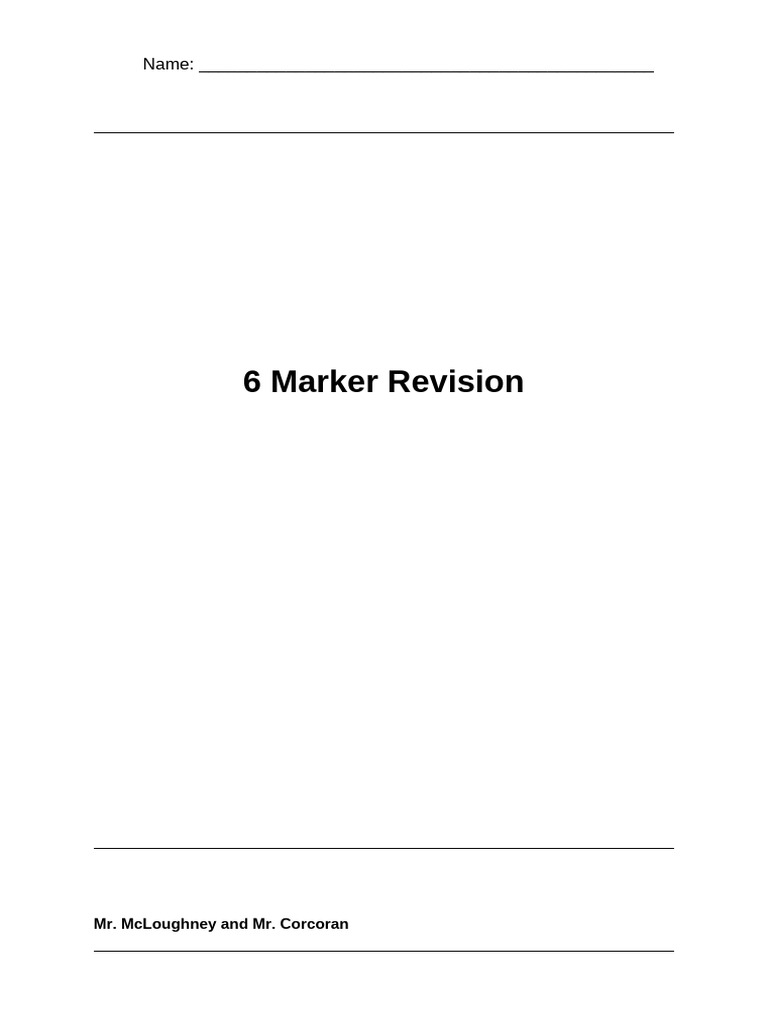 6 Markers - Y11 Revision | PDF | Lego | Toys