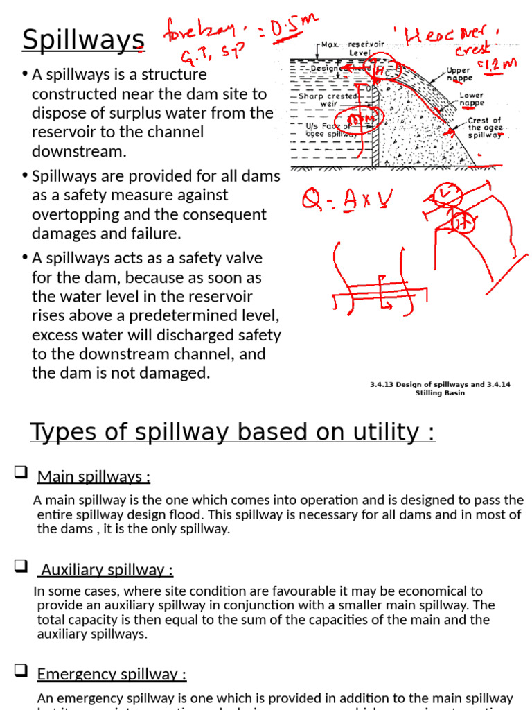 Types and Design of Spillways | PDF | Spillway | Dam
