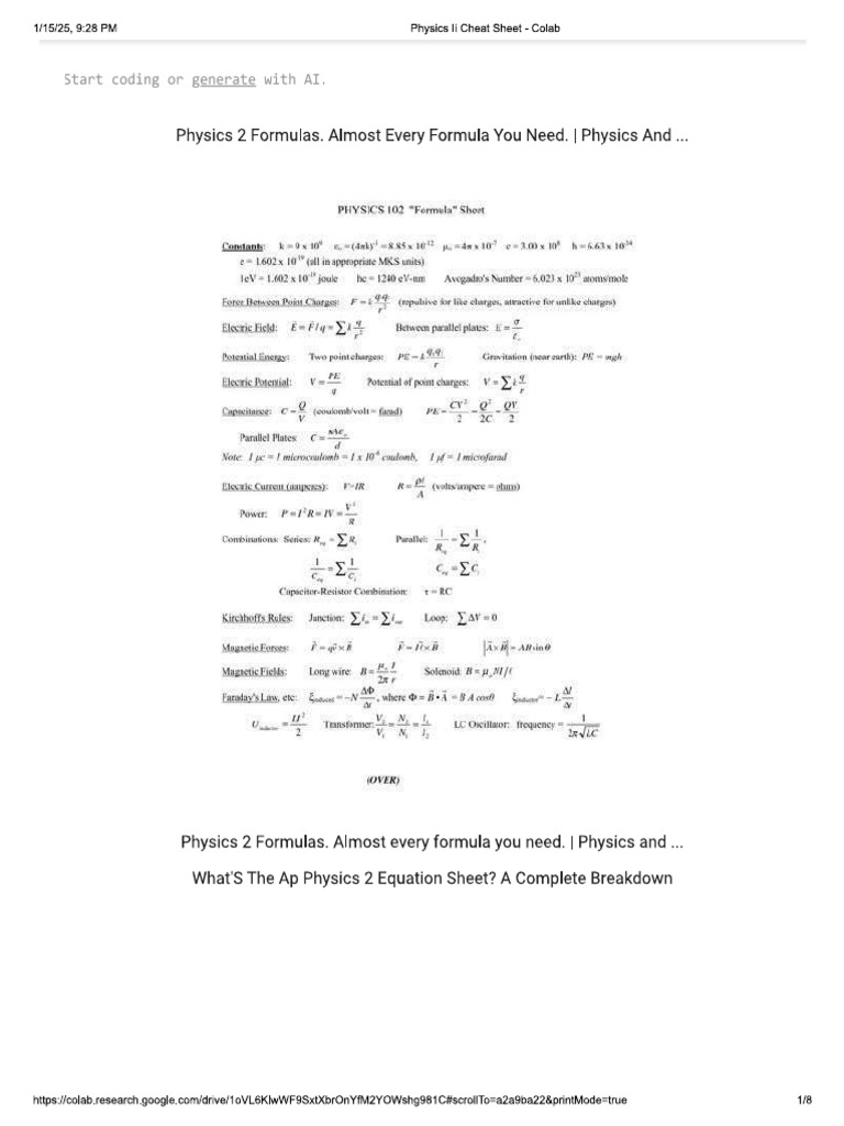 Mechanics and Fluid Dynamics Formulas | PDF | Pressure | Collision