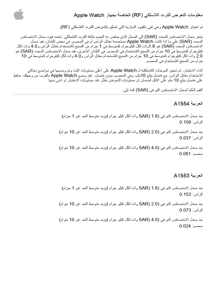 RFExposure - Apple Watch (1st Generation) | PDF