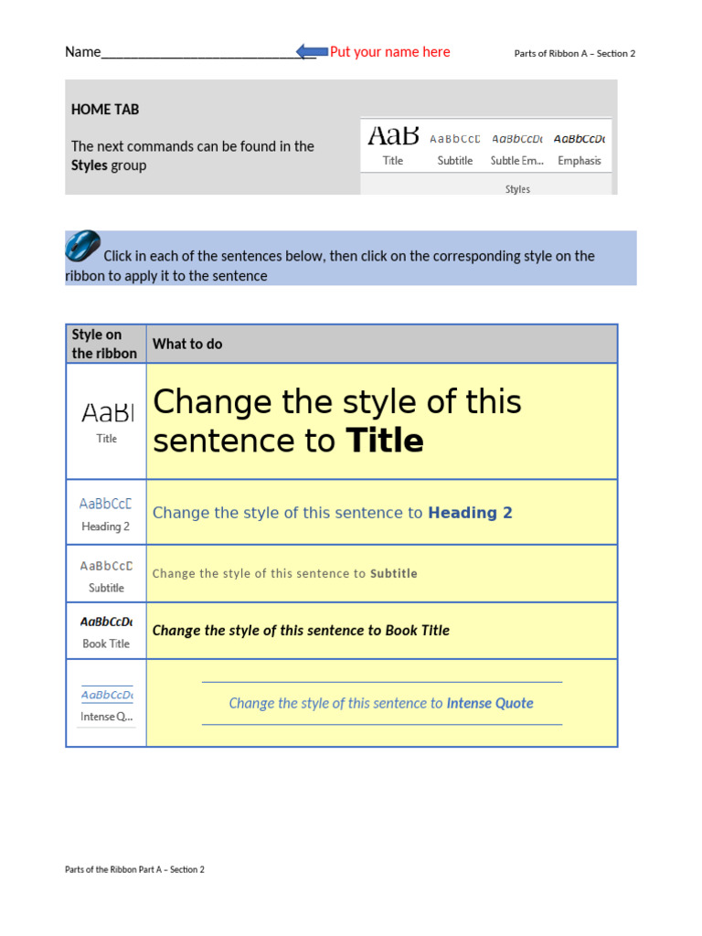 Parts of A Ribbon Part A - Section 2 | PDF | Writing | Language Mechanics