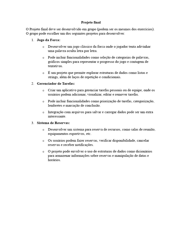 Projeto Final | PDF