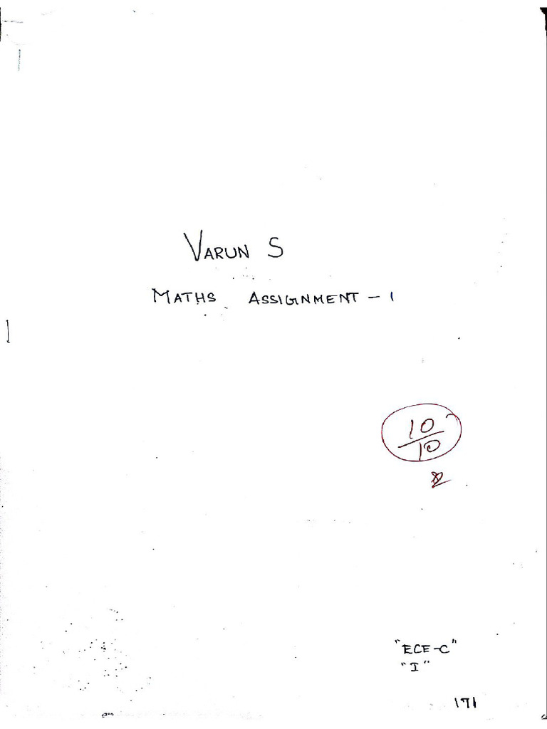 Maths Assignment 1 | PDF