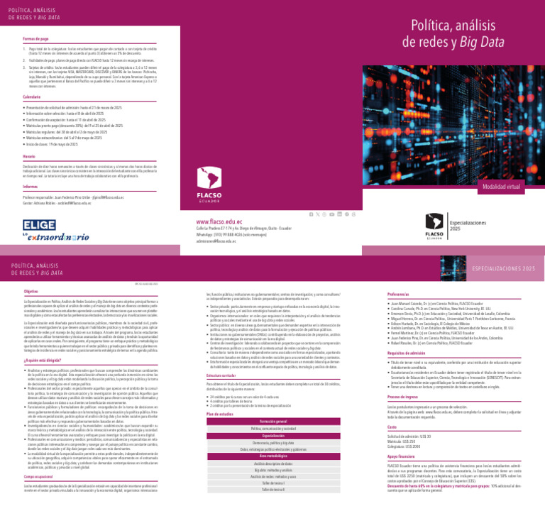 Especialización en Big Data y Política 2025 | PDF | Big Data | Datos