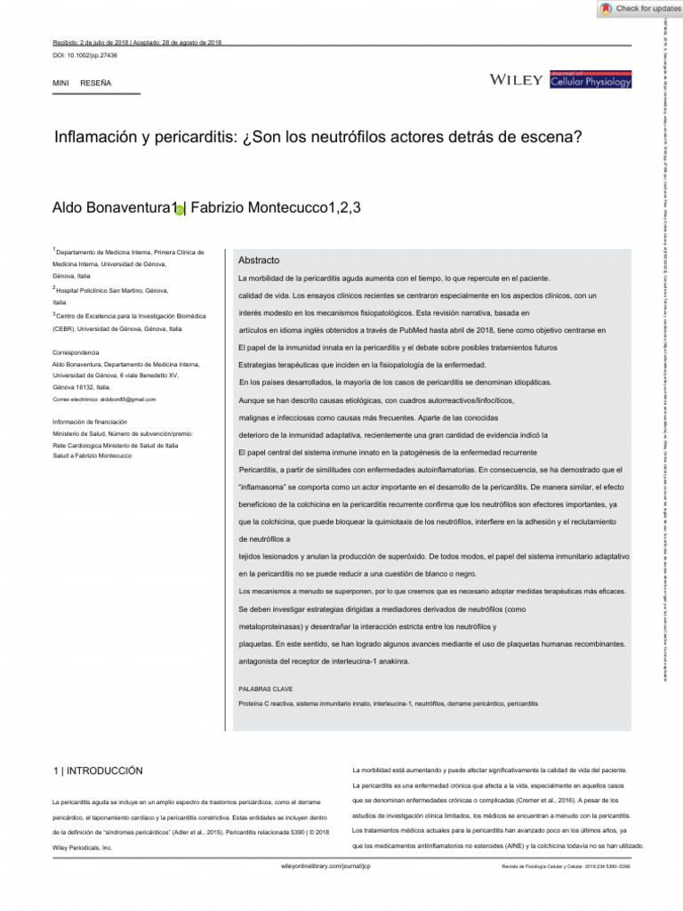 Pericarditis | PDF | Sistema inmune | Inflamación