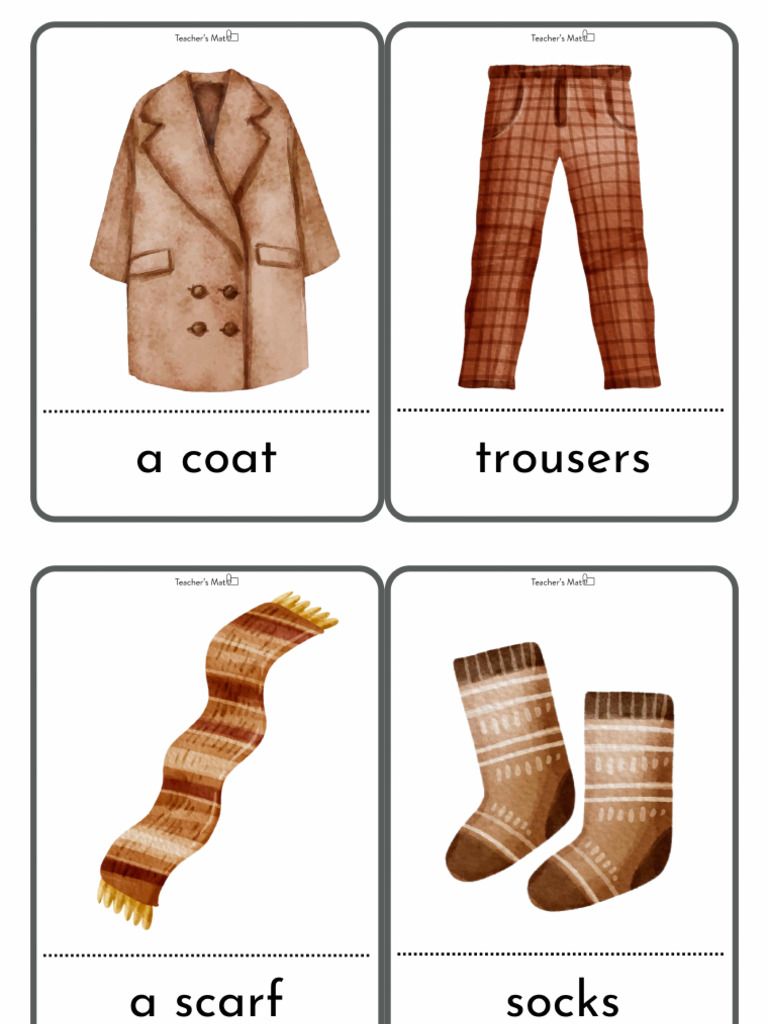 Flashcards - Clothes by Teacher's Mate | PDF