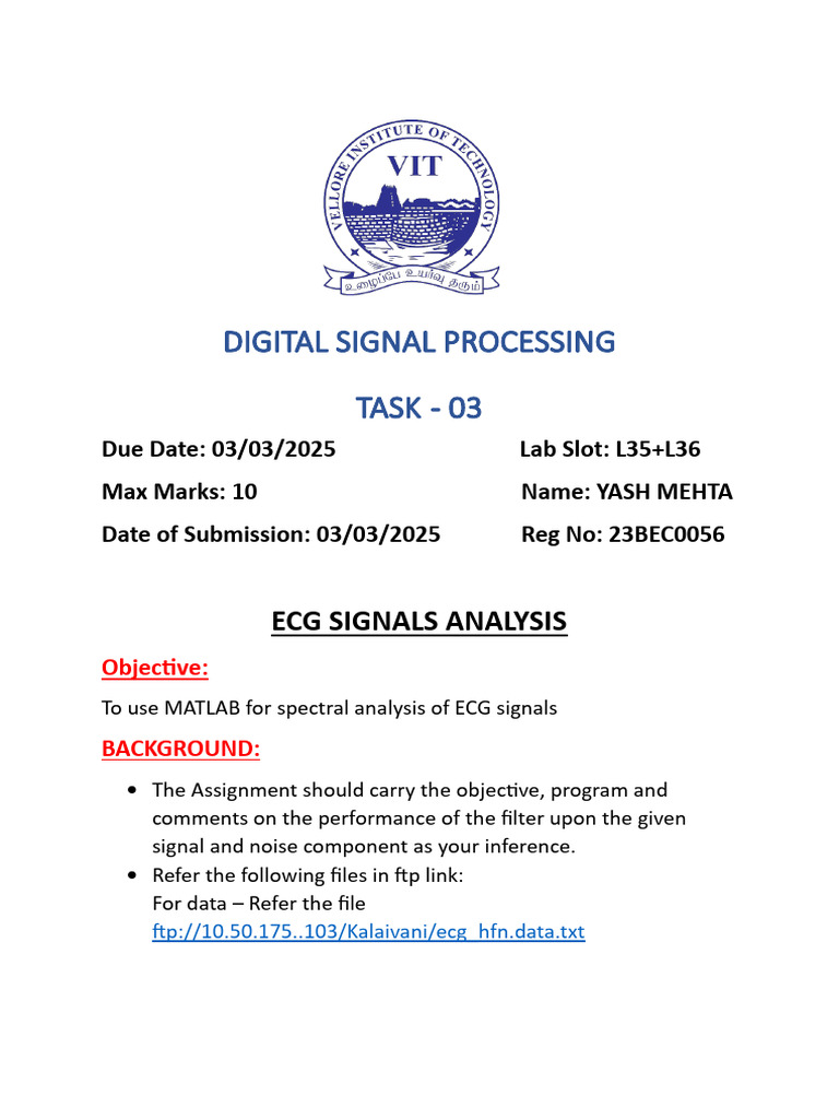 ECG Signal Filtering Techniques | PDF | Filter (Signal Processing ...
