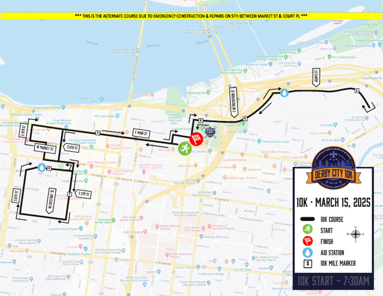 Course Map-ALT (Participant) - Derby City 10K-25 | PDF
