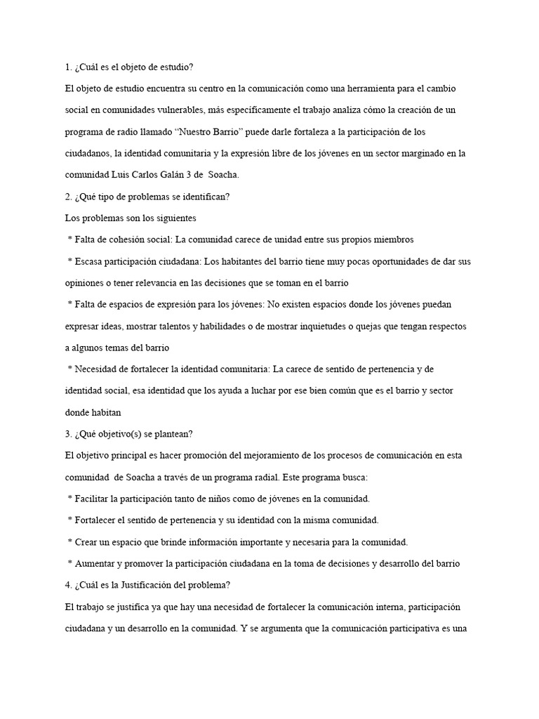 Comunicación y Cambio Social en Soacha | PDF | Comunidad ...