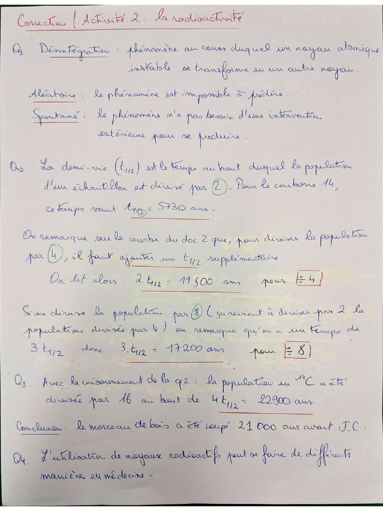 Correction Activité 2 Radioactivité | PDF