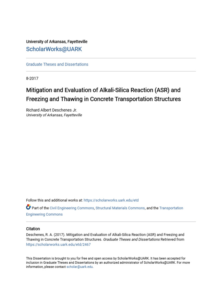 Deschenes - 2017 - Mitigation and Evaluation of Alkali-Silica Reaction ...
