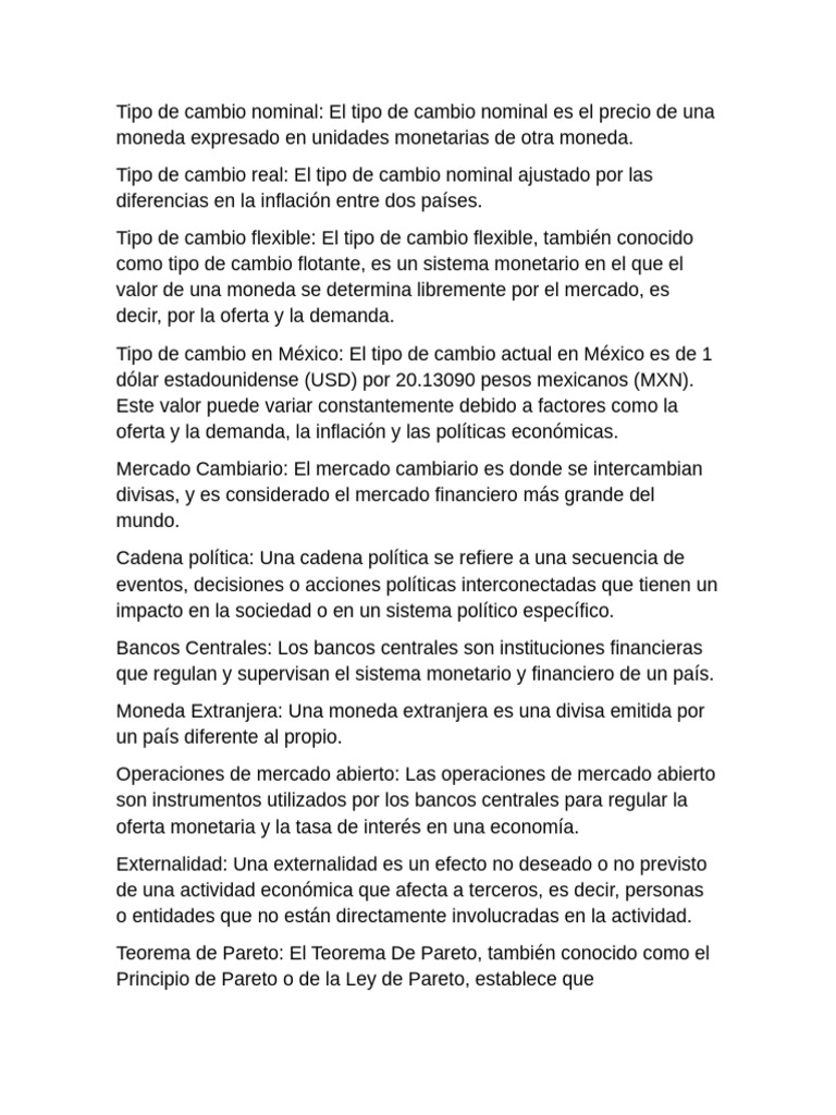 Tipos de Cambio y Políticas Económicas | PDF | Tipo de cambio | Moneda