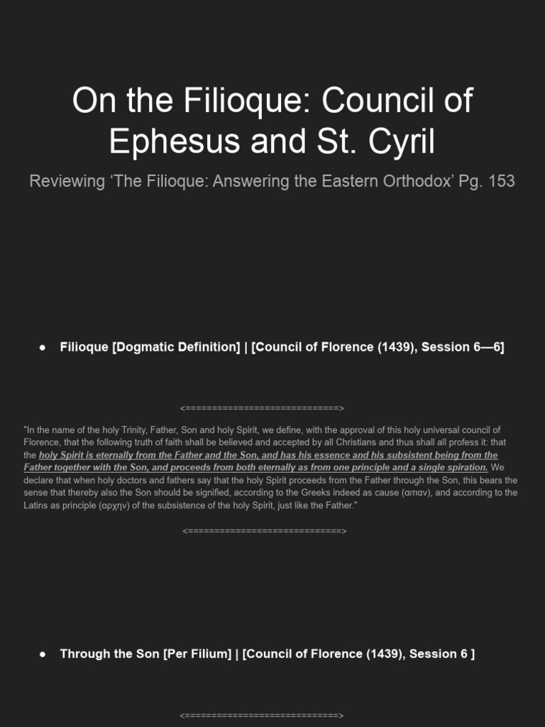 Filioque: St. Cyril's Position Explained | PDF | Systematic Theology ...