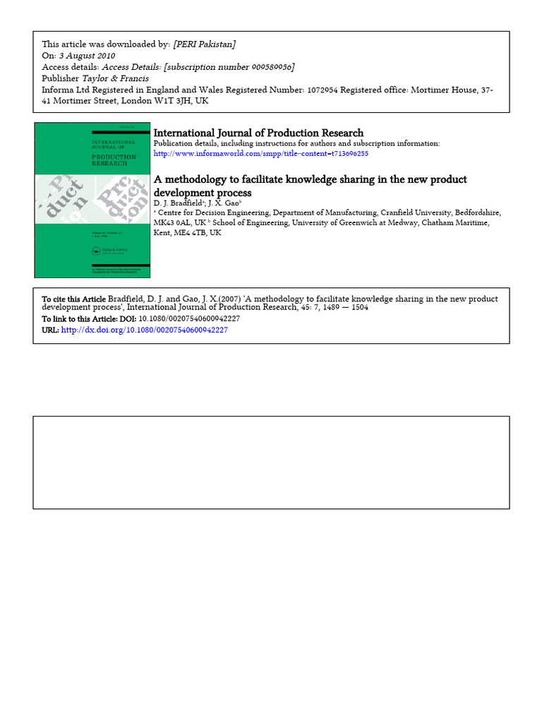 Knowledge Sharing in Product Development | PDF | Ontology (Information ...