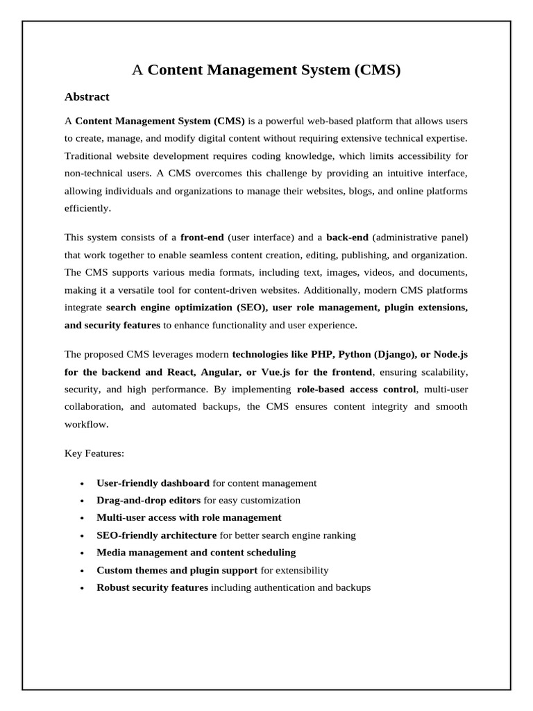 A Content Management System (CMS) | PDF