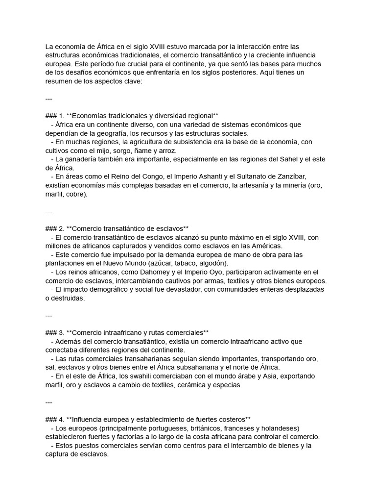 Economía de África en el siglo XVIII | PDF | Comercio de esclavos del ...