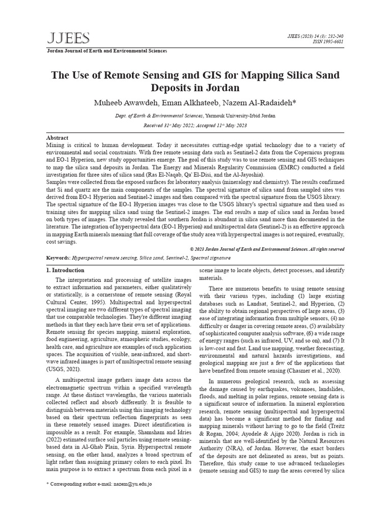 Mapping Silica Sand in Jordan Using GIS | PDF | Remote Sensing