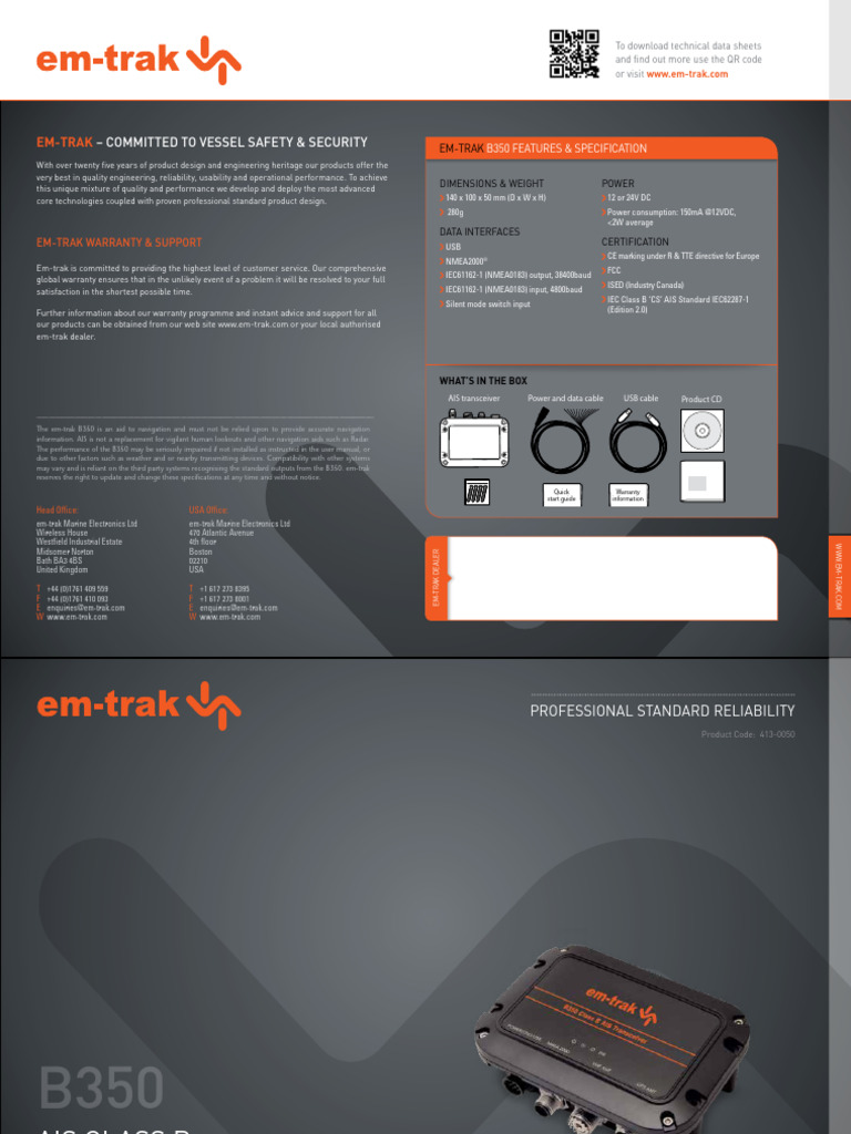 Em-Trak Product Brochures B350 2017 v2 | PDF