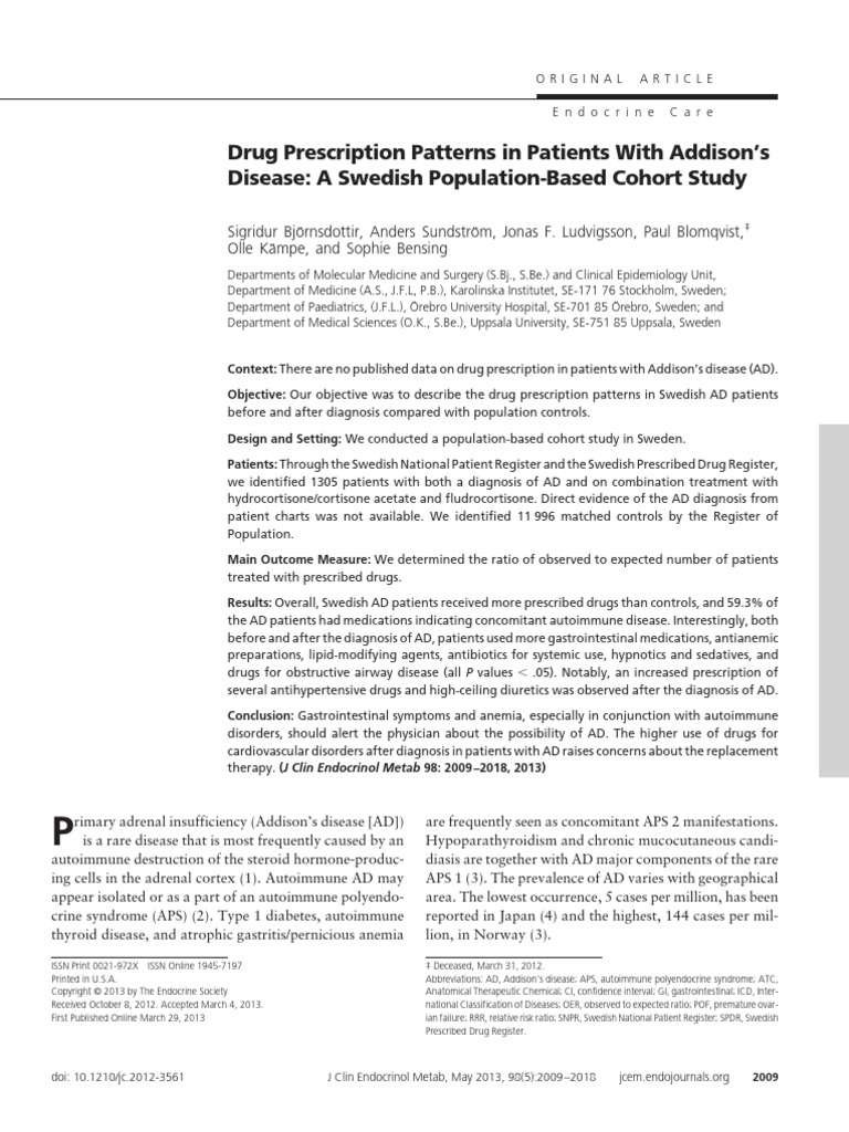 Drug Prescription Patterns in Patients With Addison's | PDF ...