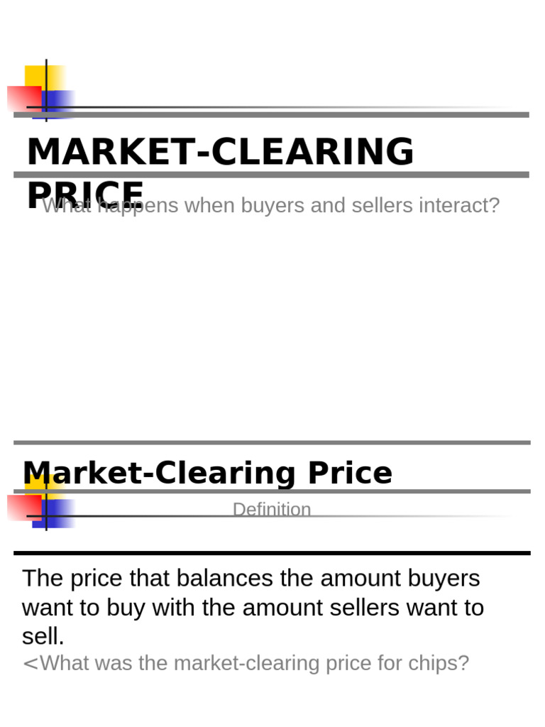 Market-Clearing Price: What Happens When Buyers and Sellers Interact? | PDF