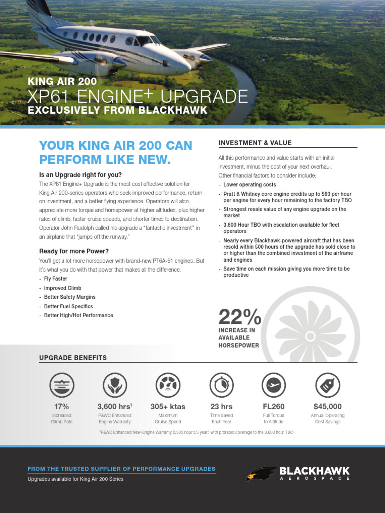 XP61 Engine+ Upgrade for King Air 200 | PDF | Aviation | Aircraft