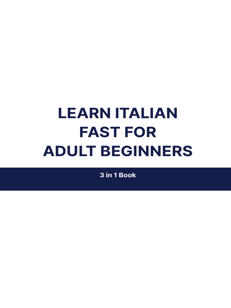 Learn Italian Fast: A Beginner's Guide | PDF | Grammatical Gender | Plural