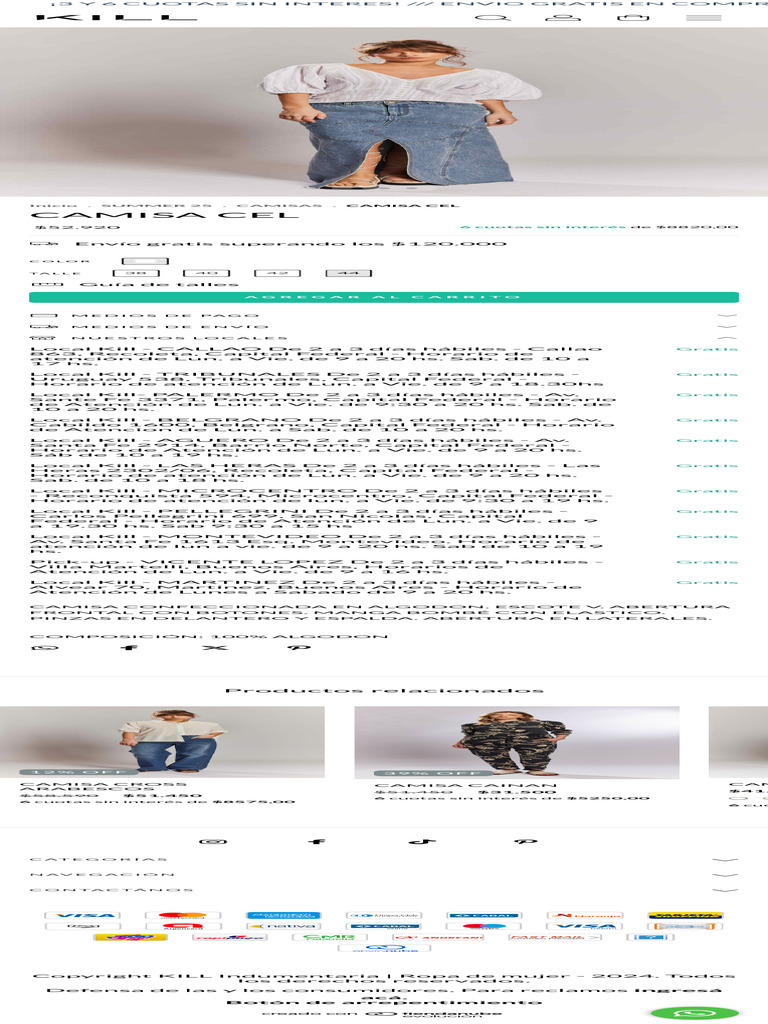CAMISA CEL - KILL Indumentaria Ropa de Mujer | PDF | Ropa
