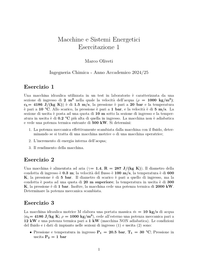 Esercitazione 1 | PDF
