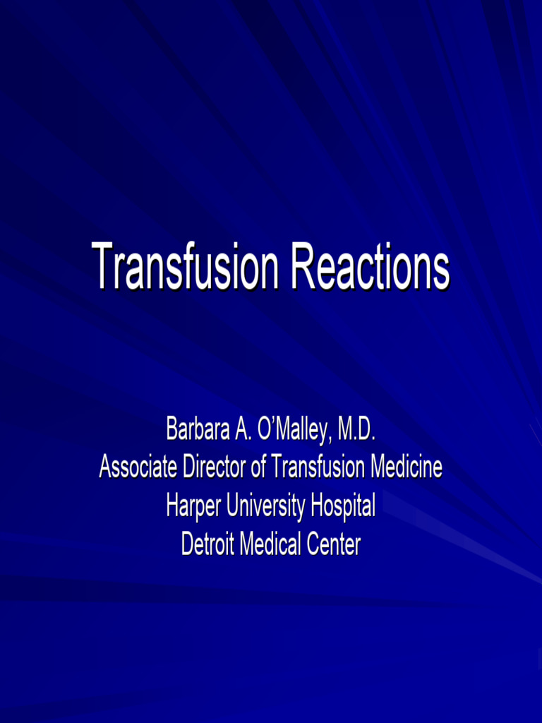 BB Review 3-TransfusionReactions 2010 | PDF | Blood Transfusion ...