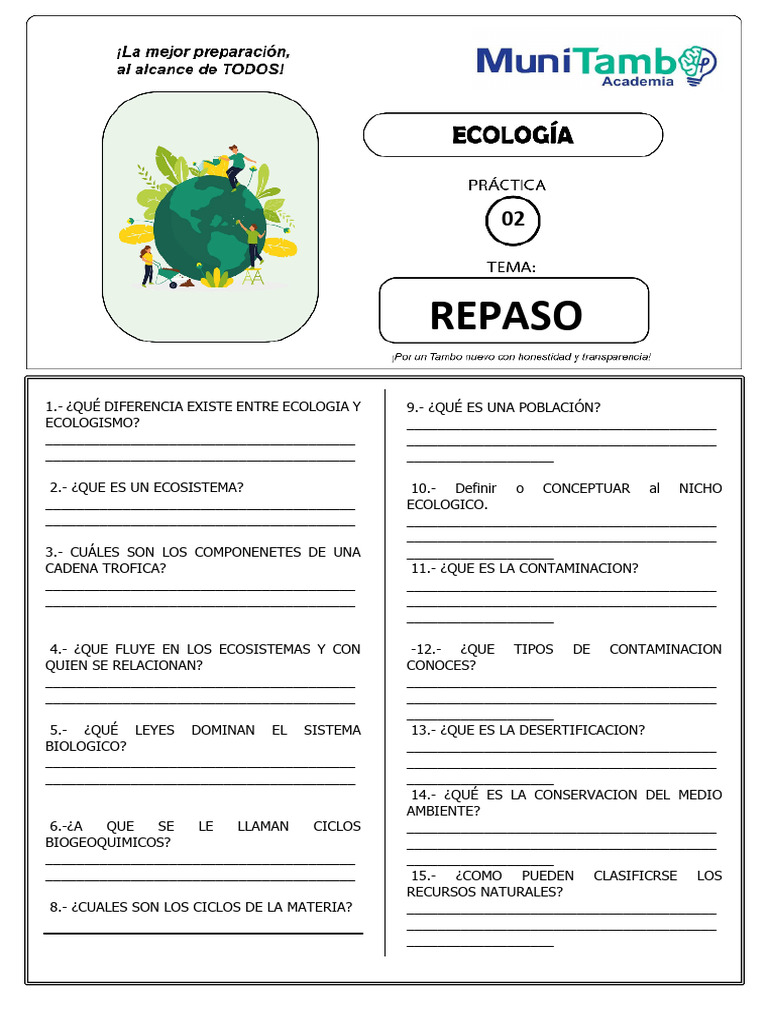 Conceptos Clave de Ecología y Medio Ambiente | PDF | Ecología | Entorno ...