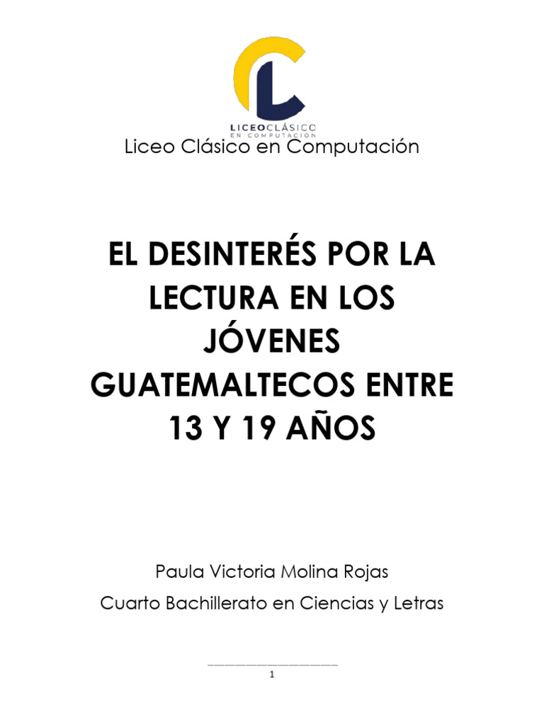 Desinterés por la lectura en jóvenes guatemaltecos | PDF | Guatemala ...