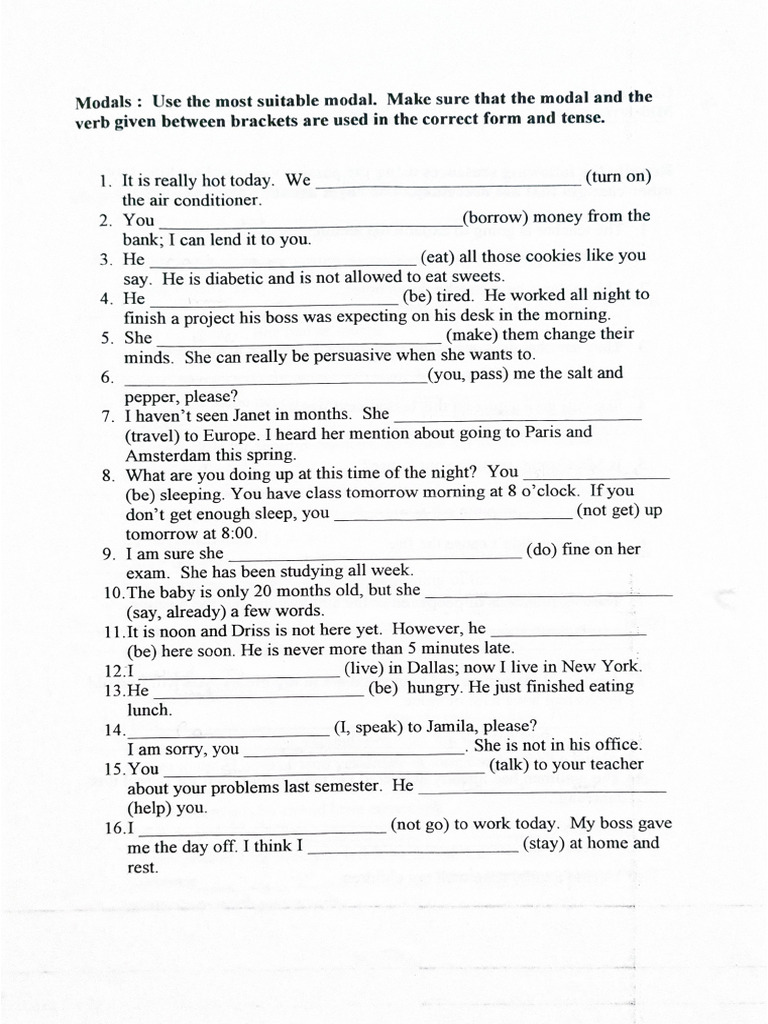 Ex - Modals | PDF