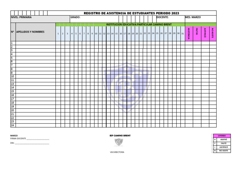 Registro de Asistencia Primaria 2023 | PDF