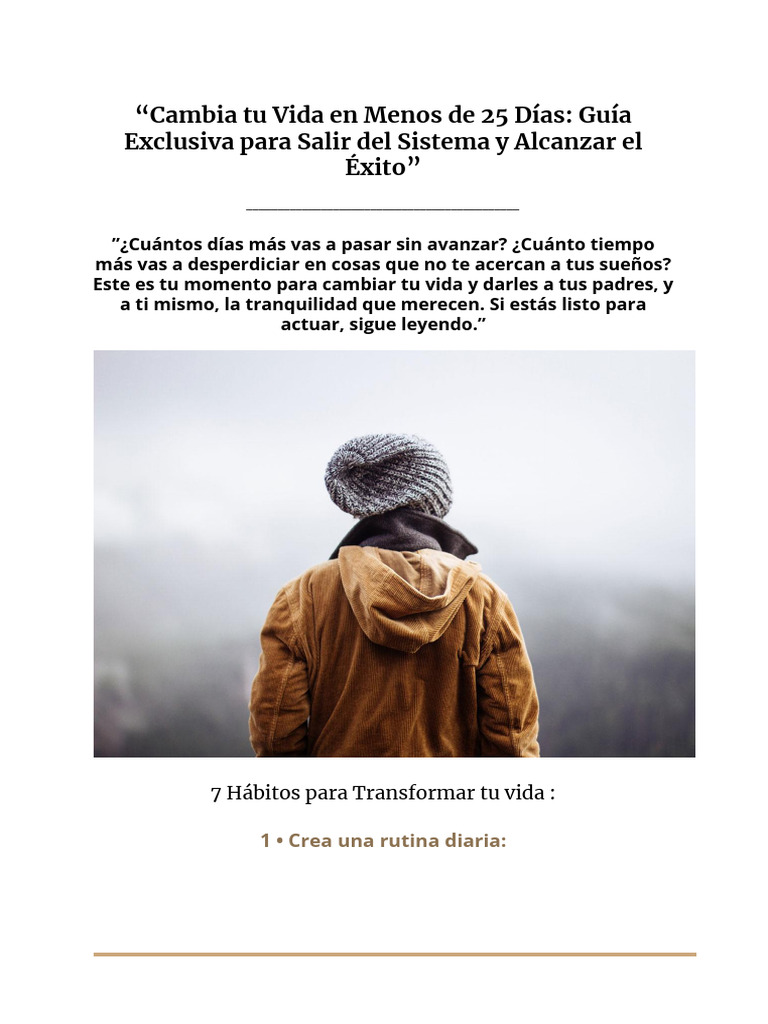 Cambia tu Vida en 25 Días | PDF