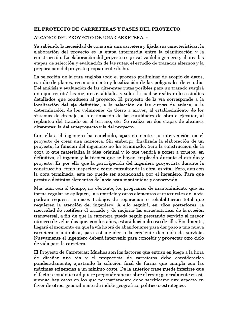 Carreteras 2025 Pdf La Carretera Planificación