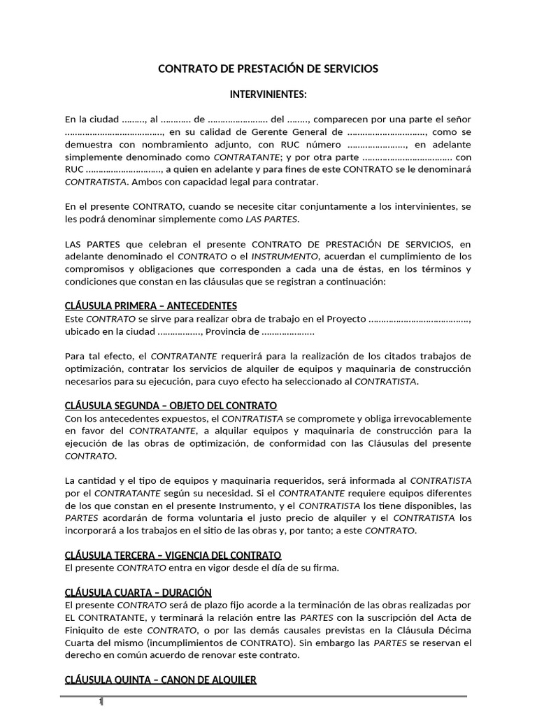Contrato de Alquiler de Maquinaria | PDF | Arbitraje | Multa (pena)