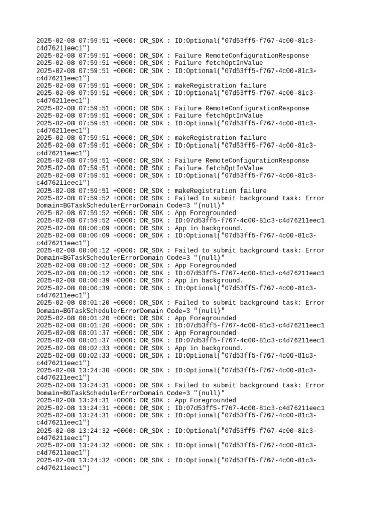 DR_SDK Background Task Failures | PDF