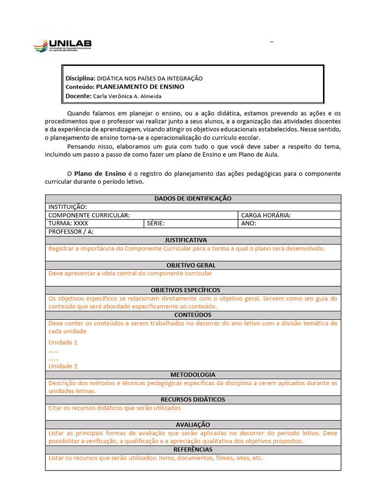 Guia Completo para Planejamento de Ensino | PDF | Lição | Pedagogia
