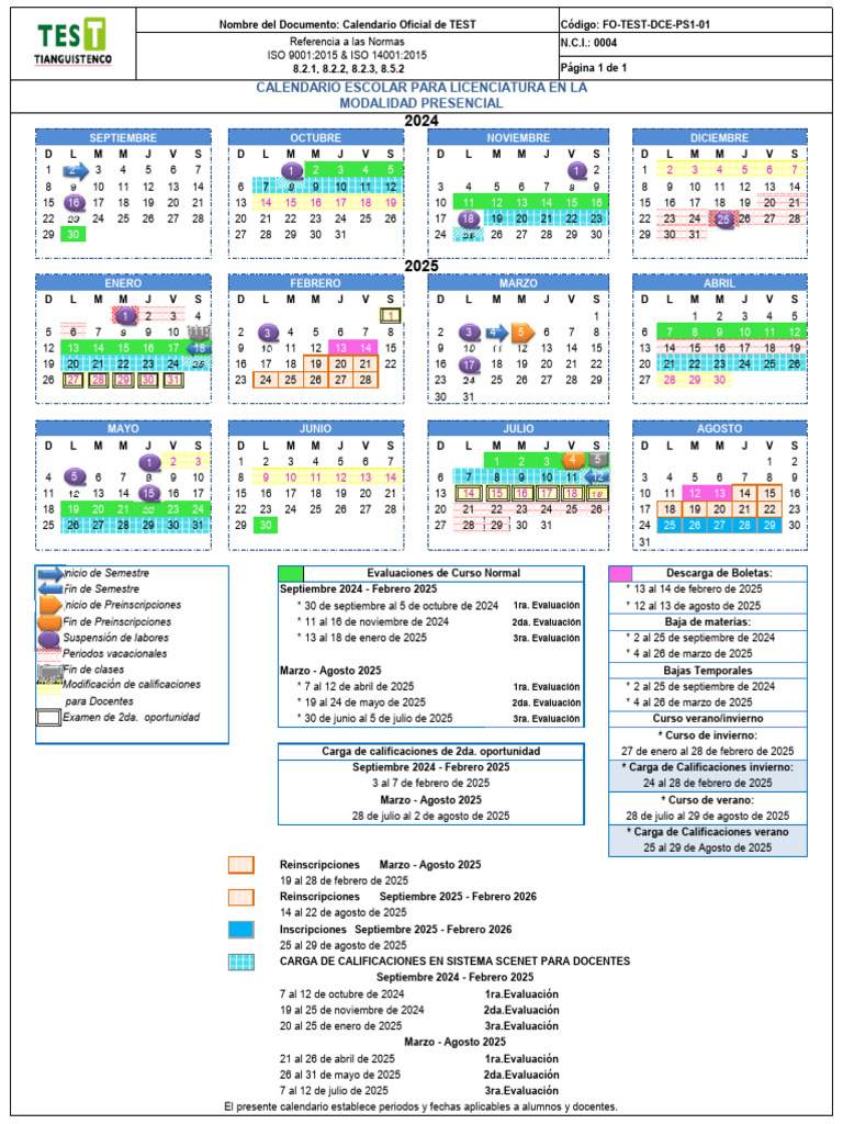 Calendario Escolar 2024-2026 | PDF