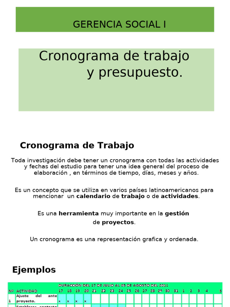 Cronograma y Presupuesto en Proyectos | PDF