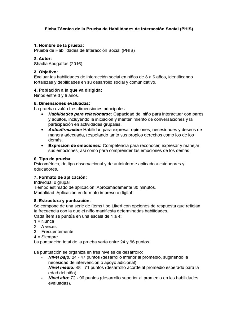 Evaluación de Interacción Social en Niños | PDF | Validez (Estadísticas ...