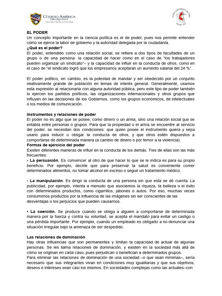 Entendiendo el Poder en Política | PDF | Estado (política) | Persuasión
