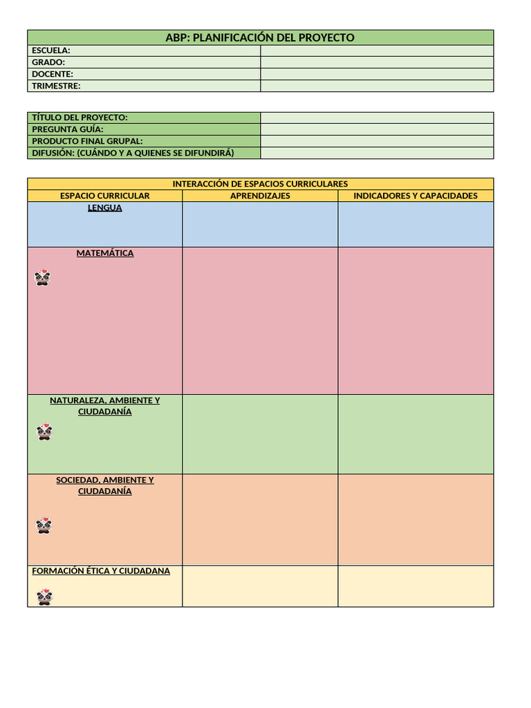 Planificación de Proyecto Educativo | PDF